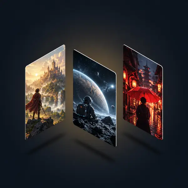 A collection of distinct visual poster styles displayed side by side