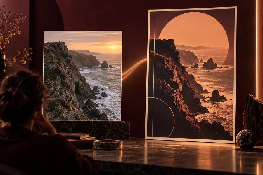 Image-first AI poster maker visual
